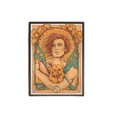 Imagem de Quadro Vintage Signo Leão 45X34Cm - Com Vidro Moldura Preta - Quadros 