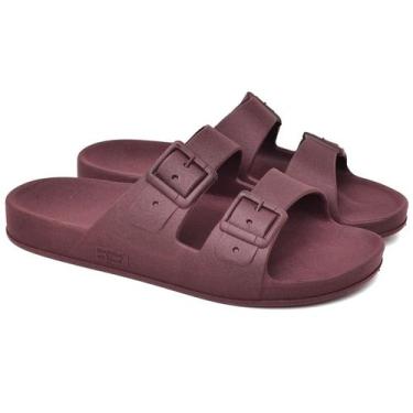 Imagem de Sandália Feminina Slide Confortável EVA Pizaflex, Vinho, 36, Feminino