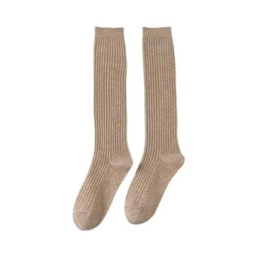 Imagem de Meias Femininas De Algodão Confortáveis E Casuais, Estilo Preppy, Cor 