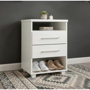 Imagem de Mini Cômoda com Gavetas e 2 Nichos Multiuso Branco - Repleta