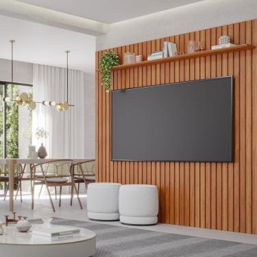 Imagem de Painel Ripado para Tv até 84 Polegadas 220cmx230cm Maragogi 100% Mdf Cinamomo