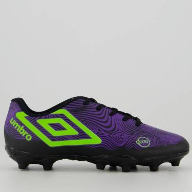 Imagem de Chuteira Umbro Orbit Campo Juvenil Preta e Verde-Unissex