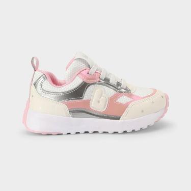 Imagem de Tênis Infantil Bibi Jogging Branco com Rosa-Feminino