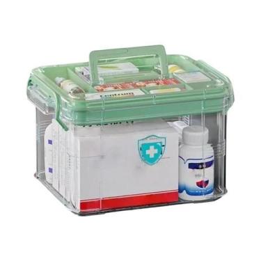 Imagem de Caixa Organizadora De Medicamentos Transparente E Reforçada Com Bandej