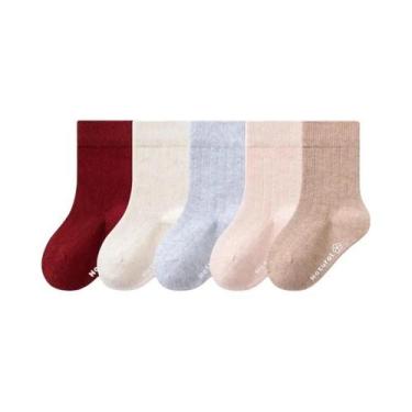 Imagem de Meias De Algodão Grossas E Quentes Para Crianças, 5 Pares, Meias De Ma