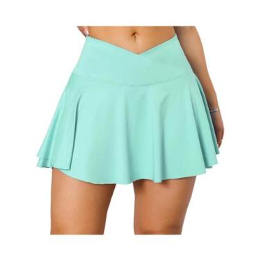 Imagem de Saia Plissada Feminina Para Tênis Com Bolsos, Shorts Esportivos Elásti