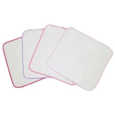 Imagem de Conjunto 7 Fraldinha De Boca Quadriculada 33x33cm Com Crochê 100% Algo