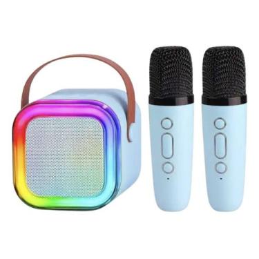 Imagem de Caixinha Microfone Duplo Bluetooth Sem Fio Youtube Karaoke Infantil - 