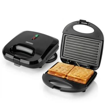 Imagem de Sanduicheira Grill Assadeira Elétrica 2 Em 1 Antiaderente Prensa Dupla