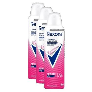 Imagem de kit 3 Desodorante Aerosol Antitranspirante Rexona Powder Dry 150ML