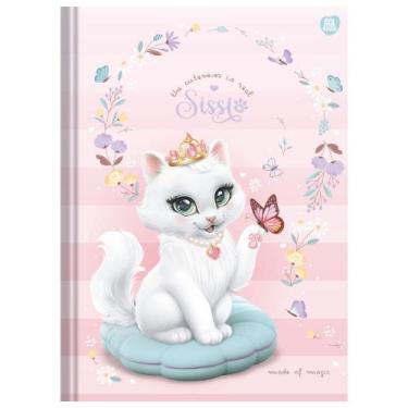 Imagem de Caderno (PEQUENO) Brochura 1/4 SISSI 80 Folhas 14 x 20cm Capa Dura - A