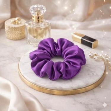 Imagem de Kit 30 Xuxinhas de Cetim com Costura Embutida Scrunchies Frufru Rabicó