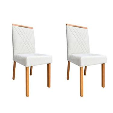 Imagem de Kit 2 Cadeiras Estofadas Confortse Sala Jantar Madeira Maciça Design M