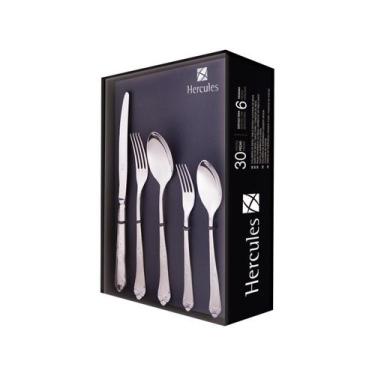 Imagem de Faqueiro estojo papelao 30pc classique hercules - mundial, Inox, 30