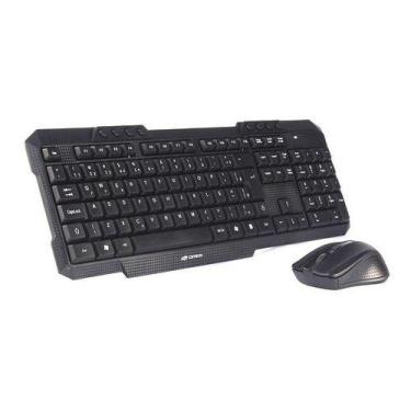Imagem de Kit Teclado + Mouse Sem Fio K-w10bk C3tech Preto Cor do mouse:PretoCor