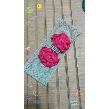 Imagem de Faixa infantil RN - BONECA SAPECA & CIA, Pink com faixa bege, PP