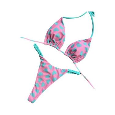 Imagem de Conjunto de Biquíni Sexy com Estampa de Zebra e Cintura Alta - Roupa d