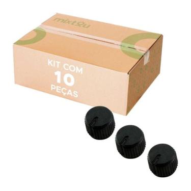 Imagem de 10x Botão Knob Para Ventilador s/ Parafuso - Ad215 - Preto - CHIPSCE