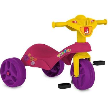 Imagem de Triciclo Tico Club Assento Anatômico Sistema de Rodas Inovador Rosa Brinquedos Bandeirante