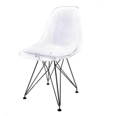 Imagem de Cadeira Base em Aço Eames Eiffel Transparente - Empório.
