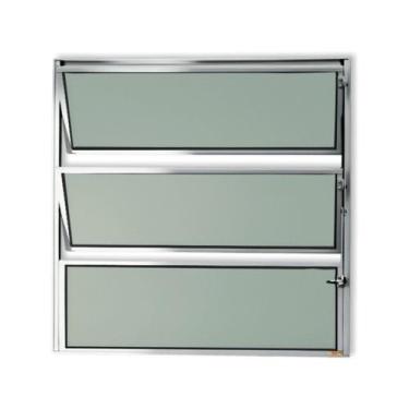 Imagem de Janela Basculante de Alumínio 60x80cm com Vidro Boreal Anodizado Maste