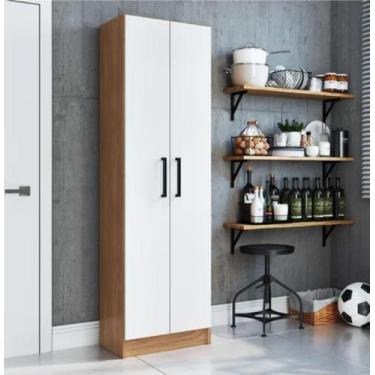 Imagem de Armário Multiuso 2 Portas Milano Marrom/Freijó/Branco - IRM