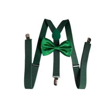 Imagem de 5 Kits Suspensório + Gravata Borboleta Adulto - STYLESTORE, Verde, Adu