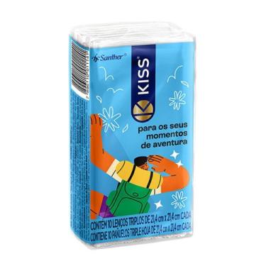 Imagem de Lenço de Papel Kiss Bolso Embalagens Sortidas Folha Tripla com 10 Unid