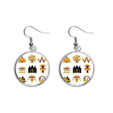 Imagem de Brincos femininos com ilustração colorida para parque de diversões