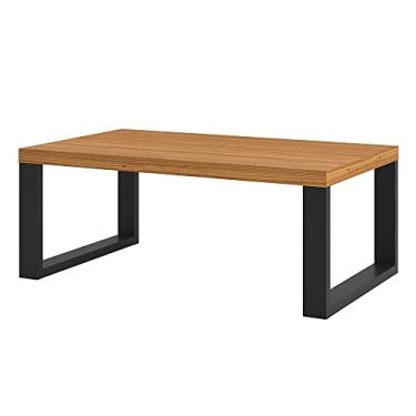 Imagem de Mesa de Centro Industrial 89,5 cm 100% MDF Dalla Costa Cor: Freijó/Preto Fosco