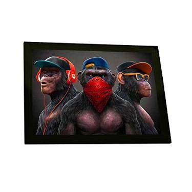 Imagem de Quadro Decorativo 3 Macacos Sabios Gangue Dos Macacos Humor