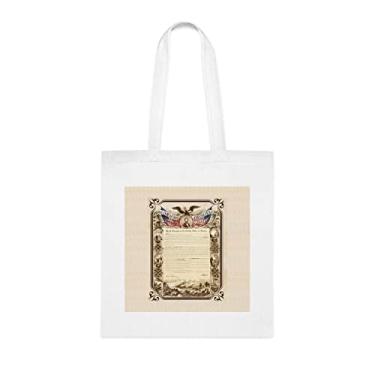 Imagem de Sacola com pôster de proclamação de emancipação, presente divertido, bolsa de ombro, bolsas reutilizáveis, cesta de Natal de aniversário, Branco
