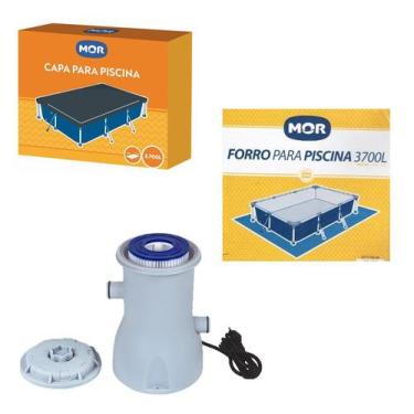 Imagem de Kit Filtro 2200 L/H + Capa + Forro Para Piscina Premium 3700 L - Mor