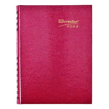 Imagem de Brownline Agenda diária e mensal CoilPro 2023, diário sem tempo, 12 meses, janeiro a dezembro, encadernação de fio duplo, 21 x 14,6 cm, vermelho brilhante (CB389C.RED-23)