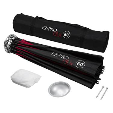 Imagem de Fotodiox EZ-Pro DLX 152 cm Prato de beleza dobrável e combinação de softbox com inserção e grade Bowens - Interior prateado refletivo e placa com dupla difusão