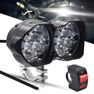 Imagem de Luzes de direção de motocicleta 3000LM super brilhantes 18SMD chips luzes esportivas à prova d'água para carros, quadriciclos, Yamaha, UTV, caminhão, barco, DC9-85V, Xenon branco. (1 unidade).