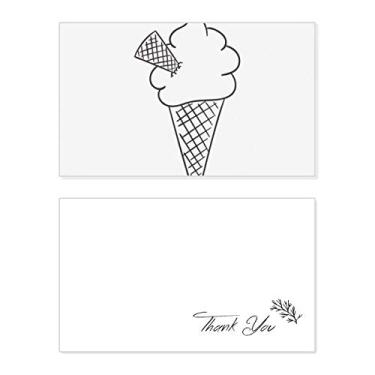 Imagem de Black Line Creme Cones Macio Sorvete Cartão de Agradecimento Papel de Aniversário Saudação Casamento Apreciação
