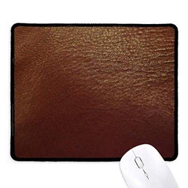 Imagem de Mousepad de couro marrom, design abstrato, borda costurada, tapete de borracha para jogos