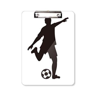 Imagem de Prancheta esportiva de futebol com silhueta de futebol A4