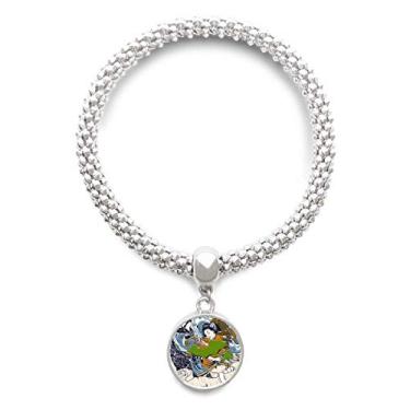 Imagem de DIYthinker Quimono Japonês Feminino Samurai Espada Pulseira Prata Pingente Redondo Joia Corrente