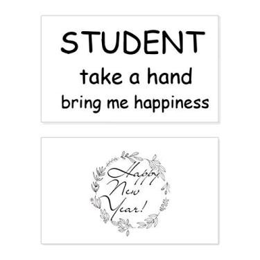 Imagem de Student Take A Hand Bring Me Happiness New Year Festival Cartão de felicitações Bless Message Present