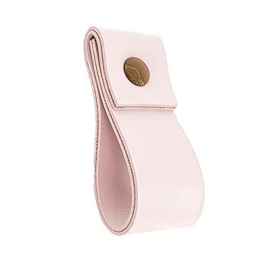 Imagem de Puxador Doba Parafuso - Textura de Couro Rosa - Parafuso Marrom
