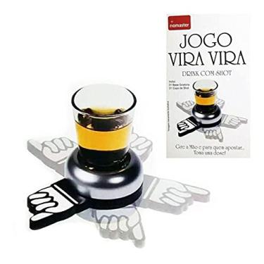 Imagem de JOGO DE SHOT VIRA VIRA COM COPO DE VIDRO E BASE GIRATÓRIA