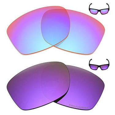 Imagem de Mryok+ 2 pares de lentes polarizadas de substituição para óculos de sol Oakley Jupiter Squared – Rosa cobalto/roxo plasma