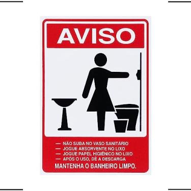 Imagem de Placa De Sinalização Aviso Mantenha O Banheiro Limpo Feminino 15x20 Acesso - S-231 F9e
