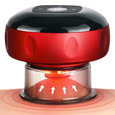 Imagem de Becommend Conjunto de terapia de ventosas dinâmica inteligente 5 em 1 com calor e sucção de 20 níveis, kit de ventosas para terapia de massagem, dispositivo elétrico de ventosas com luz vermelha para