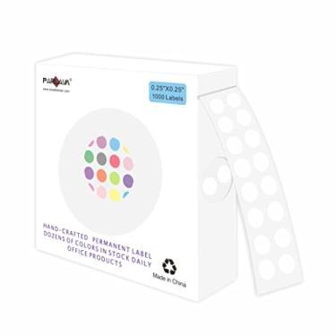 Imagem de PARLAIM Adesivos de bolinhas de código colorido de 2,5 cm, 1000 adesivos de etiqueta de codificação para escritório, sala de aula de estudante (branco)