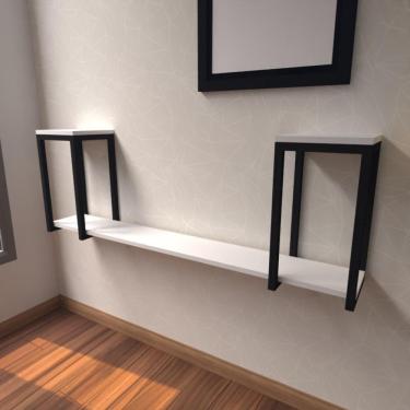 Imagem de Aparador Industrial Branco Off White Moderno Cantinho Café Escritorio Simples Sala Estar Quarto