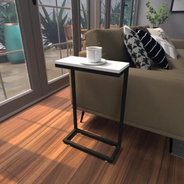 Imagem de Mesa Lateral Branca Aparador De Sofa Sala Mesa Lateral Cama