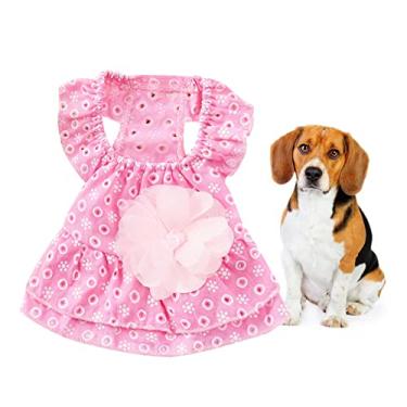 Imagem de GANAZONO roupas de verão para animais de estimação roupa de cachorro roupa de gato roupa para cachorros Vestido para cachorro roupas para animais de estimação vestido de cachorro verão rosa